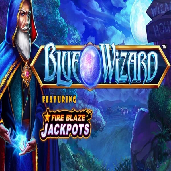 Blue Wizard Fire Blaze Jackpots game by Rarestone Gaming – logo hosted on Blazing Wildz Casino